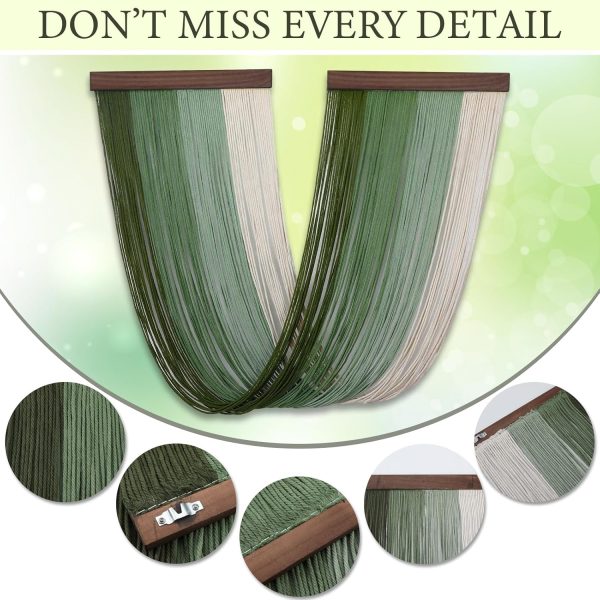 CT0508-WA-113GT_3 Buryeah Large Macrame Wall Hanging Green Boho Woven Tapestry Modern Art Decor for Kitchen Bedroom Living Room 18"x32"
