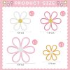 Ganeen 4 Pcs Daisy Wall Decor Bedroom Nursery Flower Boho Art | Daisy Flower Cute Boho Wall Hanging Art Colorful Pastel Pink Yellow floral Bohemian Room Decorations Nursery