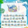 Xuhal 30 Pcs Summer Diamond Painting Magnets Ocean Animal Diamond Art Magnet Kits for Adults 5D Rhinestone Beach Under The Sea Animal Refrigerator Magnetic Sticker for DIY Craft Fridge Ocean Gifts