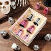 Simgoing 24 Pcs Summer Halloween Disco Ghosts Decor Halloween Ornament Silver Mirror Disco Skeleton Tabletop Centerpiece for Holiday Cosplay Home Props Gift Party Decorations (Pink)