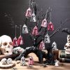 Simgoing 24 Pcs Summer Halloween Disco Ghosts Decor Halloween Ornament Silver Mirror Disco Skeleton Tabletop Centerpiece for Holiday Cosplay Home Props Gift Party Decorations (Pink)