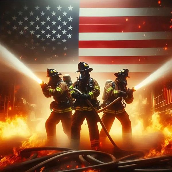CXYQLC DIY 5D Diamond Painting Kits for Adults, Diamond Art American Firefighter Heroes Diamond Painting Full Drill Crystal Rhinestone Embroidery Craft Kits for Home Wall Decor Gifts 11.8x11.8inch