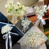 Babys Breath Artificial Flowers Bulk, 30 Pcs White Gypsophila | 17.7" Real Touch Realistic Fake Flowers, Wedding Centerpieces, Baby Shower DIY Decor, Home Decor, Vase Filler, Bridal Bouquet