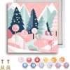 CT0520-PBN-28GT_2 Ginfonr Framed Paint by Numbers Kit for Adults, Christmas Acrylic Paint by Numbers on Canvas, Santa Oil Painting with Brushes, Adults Paint-by-Number Kits for Home Wall Decor (4PCS 8x8inch)