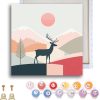 CT0520-PBN-28GT_3 Ginfonr Framed Paint by Numbers Kit for Adults, Christmas Acrylic Paint by Numbers on Canvas, Santa Oil Painting with Brushes, Adults Paint-by-Number Kits for Home Wall Decor (4PCS 8x8inch)