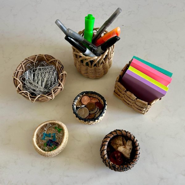 Traditional Craft Kits Beginner Basket Weaving Kit Set of 6 | DIY Basket Making Supplies for New Weavers, Includes Coiled, Plaited, Twined and Wicker Projects, Natural Fiber Craft Kit