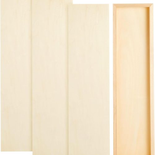 Bright Creations Unfinished Wood Panels for Panel Painting & Blank Canvas - Cradle Boards for Porch Sign Blanks - Long Wood Boards for Crafts & Wall Decor - 6 x 23 x 0.84 in, Pack of 4