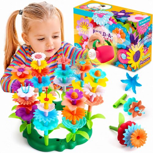 CT05259CT_1 FUNZBO Flower Garden Building Toys Set - STEM Montessori Toys for Girls | Birthday Gifts for Age 3 4 5 6 7 8 9-12 Years Old Girl, Sorting & Stacking Spring Gardening Toy for Kids