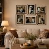 6Pcs Halloween Ghosts Wall Art Ghost Black Cat Funny Gothic Wall Decor Pictures Retro Horror Creepy Dark Academia Poster Prints for Bedroom Gallery Bar Home Decoration 8x10in Unframed