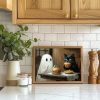 6Pcs Halloween Ghosts Wall Art Ghost Black Cat Funny Gothic Wall Decor Pictures Retro Horror Creepy Dark Academia Poster Prints for Bedroom Gallery Bar Home Decoration 8x10in Unframed