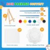 ESRICH 24 Set Mini Acrylic Paint Kit, Mini Stretched Canvas with Easel | Acrylic Paint Strips, Paint Palettes, Painting Brushes, Mini Canvas and Easel Set for Kids Artists Beginner, Gift