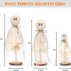 CT0619-FBR-177GT_3 Indoor Halloween Decor, 3 Set Primitive Halloween Ghosts on Wooden Stand | Halloween Decorations for Table Centerpieces, Shelves, and Mantels