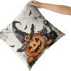 Giwawa Halloween Pillow Covers Set of 2- Rustic Spooky Pumpkin Black Cat Cotton Double Sided Throw Pillow Cases- Gothic Spider Web Bats Soft Cushion Cover 18"x18" for Sofa Porch Holiday Decor
