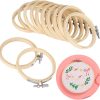 12 Pack 3.5 Inch Bamboo Embroidery Hoops, Adjustable Circle Rings for Cross Stitch Sewing Needlepoint, Wooden Embroidery Frame Set for Beginners and Craft Projects