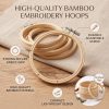 12 Pack 3.5 Inch Bamboo Embroidery Hoops, Adjustable Circle Rings for Cross Stitch Sewing Needlepoint, Wooden Embroidery Frame Set for Beginners and Craft Projects
