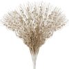 24 Pack Champagne Christmas Tree Picks and Sprays | Christmas Glitter Berry Stem Ornaments, Glittery Twigs, Picks, Branches for Xmas Tree, Party and Wedding Arrangements