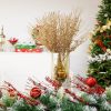 24 Pack Champagne Christmas Tree Picks and Sprays | Christmas Glitter Berry Stem Ornaments, Glittery Twigs, Picks, Branches for Xmas Tree, Party and Wedding Arrangements