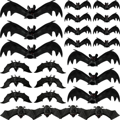 24PCS Halloween Hanging Bats, 5 Sizes Realistic Bat Decorations | 24PCS Bat Set • 5 Different Sizes • Realistic 3D Design • Easy Hanging • Indoor & Outdoor Decor