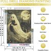 YERUOUIU Ghost Diamond Art Kits for Adults,Halloween Ghost Full Drill Diamond Painting Kits for Beginners,5D DIY Gem Art Paint by Diamonds Dots Crafts for Home Wall Decor 12x16 Inch
