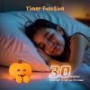YISSVIC Cute Pumpkin Night Light Rechargeable Halloween Decor Pumpkin Lamp | Squishy Silicone 3-Level Dimmable Brightness Touch Control 30-Minute Timer, for Kids Family Bedroom Fall Decorations