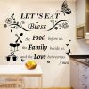 Large Kitchen Wall Decals Vinyl Dinner Meal Prayer Quotes Wall Stickers | Let‘s Eat Bless the Food Before Us Sign,Positive Saying Stickers,Dinning Room Home Restaurant Wall Decorations