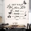 Large Kitchen Wall Decals Vinyl Dinner Meal Prayer Quotes Wall Stickers | Let‘s Eat Bless the Food Before Us Sign,Positive Saying Stickers,Dinning Room Home Restaurant Wall Decorations