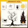 CT0805ZRA052GT_3 TaoBary 4 Sheet Large Halloween Window Clings Double Sided Witch Pumpkin | Static Cling with Castle Tree Spider Scene, Reusable for Glass Doors Mirrors, Easy Apply for Spooky Party Atmosphere