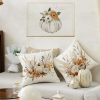 CT0811ZRA474GT_2 Fall Pumpkin Khaki Throw Pillow Covers Thanksgiving Home Decor | Autumn Bohemia 18x18 Inch Pillow Cover, Thankful Grateful Pillowcase Set of 4, Pillows Decor for Cushion Case Sofa Couch