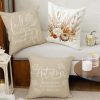 CT0811ZRA474GT_4 Fall Pumpkin Khaki Throw Pillow Covers Thanksgiving Home Decor | Autumn Bohemia 18x18 Inch Pillow Cover, Thankful Grateful Pillowcase Set of 4, Pillows Decor for Cushion Case Sofa Couch