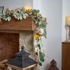 Valery Madelyn 6ft Fall Garland for Mantle with Pumpkins | Lambs Ear Leaves Garland with Lights Autumn Thanksgiving Harvest Table Centerpiece Decorations for Home Porch Fireplace Decor