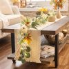 Valery Madelyn 6ft Fall Garland for Mantle with Pumpkins | Lambs Ear Leaves Garland with Lights Autumn Thanksgiving Harvest Table Centerpiece Decorations for Home Porch Fireplace Decor