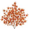 CT0816ZRA1417GT_1 3 Pcs Artificial Maple Leaves Branches 23.6 Inch Fake Fall Maple Plants Autumn Leaf Bushes Faux Silk Foliage for Home Thanksgiving Centerpiece Farmhouse Fireplace Halloween Décor - Orange