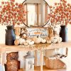 CT0816ZRA1417GT_3 3 Pcs Artificial Maple Leaves Branches 23.6 Inch Fake Fall Maple Plants Autumn Leaf Bushes Faux Silk Foliage for Home Thanksgiving Centerpiece Farmhouse Fireplace Halloween Décor - Orange