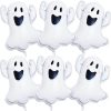 6 Pieces 28 Inches Halloween Ghost Balloons, Large Cute Spooky Foil Ghost-Shaped Balloons for Indoor Outdoor Halloween Decorations, Trick or Treat, Haunted House Party Favors