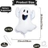 6 Pieces 28 Inches Halloween Ghost Balloons, Large Cute Spooky Foil Ghost-Shaped Balloons for Indoor Outdoor Halloween Decorations, Trick or Treat, Haunted House Party Favors