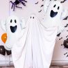 6 Pieces 28 Inches Halloween Ghost Balloons, Large Cute Spooky Foil Ghost-Shaped Balloons for Indoor Outdoor Halloween Decorations, Trick or Treat, Haunted House Party Favors