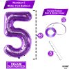KatchOn Giant Purple Number 5 Balloon - 40 Inch | Mylar Purple Number 5 | Purple Mylar Balloons Number 5 | Purple Five Balloons, Mermaid Birthday Decorations | Purple 5 Balloon For Happy Anniversary