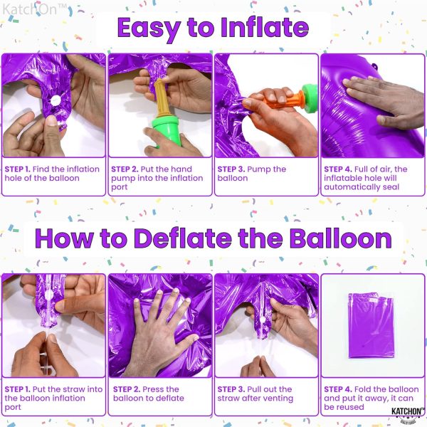 KatchOn Giant Purple Number 5 Balloon - 40 Inch | Mylar Purple Number 5 | Purple Mylar Balloons Number 5 | Purple Five Balloons, Mermaid Birthday Decorations | Purple 5 Balloon For Happy Anniversary