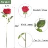 CT0821ZRA500GT_2 FOTEEWL 60 Pcs Artificial Rose Flower Realistic Faux Silk Roses Stem Fake Roses Bouquet for Flower Arrangement,Wedding Centerpieces,Party,Home Decorations (Burgundy)