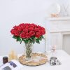 CT0821ZRA500GT_3 FOTEEWL 60 Pcs Artificial Rose Flower Realistic Faux Silk Roses Stem Fake Roses Bouquet for Flower Arrangement,Wedding Centerpieces,Party,Home Decorations (Burgundy)