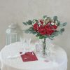 CT0821ZRA500GT_4 FOTEEWL 60 Pcs Artificial Rose Flower Realistic Faux Silk Roses Stem Fake Roses Bouquet for Flower Arrangement,Wedding Centerpieces,Party,Home Decorations (Burgundy)