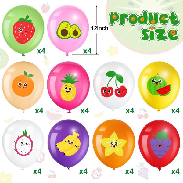 Tiamon 40 Pcs Tropical Fruits Balloons Summer Fruit Party Decorations Hawaiian Cactus White Green Latex Balloons for Summer Hawaiian Luau Tropical Birthday Baby Shower Mexican Party Supplies Decor