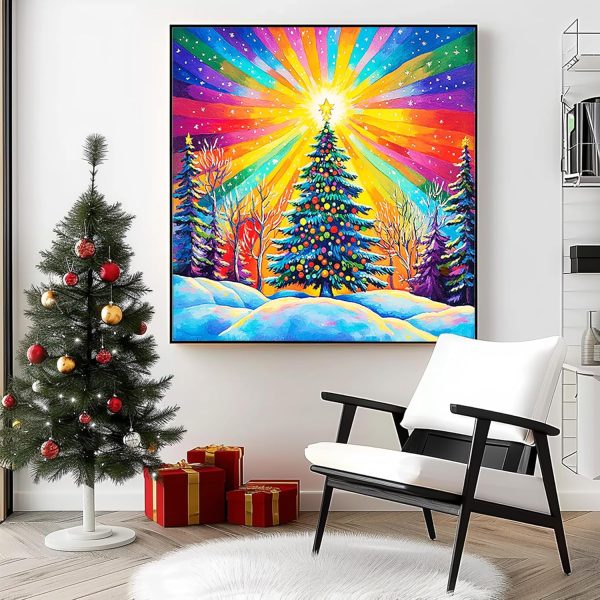 O&BTRC01 Diamond Art Christmas Tree for Adult Beginners | Christmas Gem Diamond Painting for Adult ,Round Drill,Full Drill,12x12 Inch