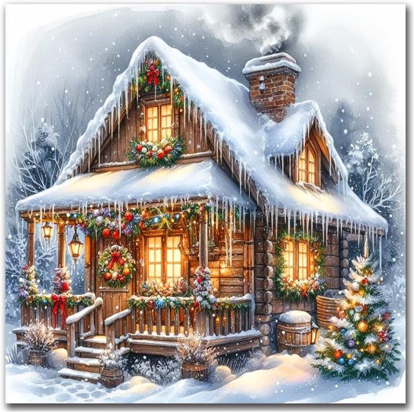 CT0928ZRA58GT_1 igoodom Christmas Diamond Art Kits for Adults, DIY Wall Decor | Diamond Painting Kit - Sparkling Full Drill Design Perfect for Home Decor, Holiday Gifting, And Relaxing Crafting 14x14inch