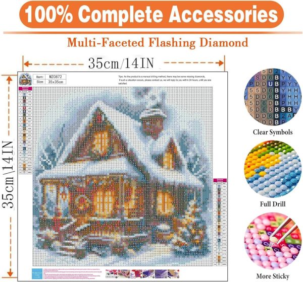 CT0928ZRA58GT_3 igoodom Christmas Diamond Art Kits for Adults, DIY Wall Decor | Diamond Painting Kit - Sparkling Full Drill Design Perfect for Home Decor, Holiday Gifting, And Relaxing Crafting 14x14inch