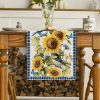 Artoid Mode Buffalo Plaid Bird Butterfly Sunflower Spring Table Runner, Seasonal Summer Kitchen Dining Table Decoration for Home Party Decor 13x72 Inch