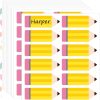 120PCS Pencil Name Tags - Waterproof Self-Adhesive Classroom Labels for Students & Teachers, Back to School Name Stickers for Desks, Notebooks, Books & Bulletin Boards, First Day of School Supplies