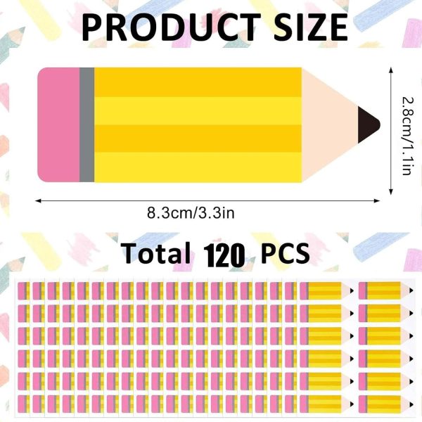 120PCS Pencil Name Tags - Waterproof Self-Adhesive Classroom Labels for Students & Teachers, Back to School Name Stickers for Desks, Notebooks, Books & Bulletin Boards, First Day of School Supplies