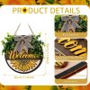 CTPAR-S-179_3 Spring 3D Sunflower Door Sign Summer Welcome Wreaths for Front Door Decoration with Buffalo Bow 12 Inch Wood Hanging Farmhouse Porch Wall Decor Indoor Outdoor