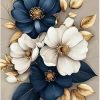 Flowers Diamond Art Kits for Adults-DIY 5D Diamond Painting Kits for Adults Beginners, Floral Full Round Drill Diamond Dots Paintings Gem Art and Crafts Home Decor 12 x 16 Inch